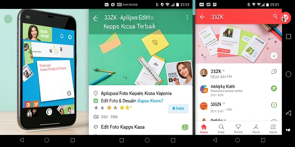 Antarmuka intuitif aplikasi Edit Foto Kertas Kaca 33ZK.