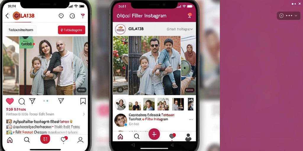 Screenshot GILA138 menampilkan antarmuka pengguna yang intuitif dan beragam pilihan filter menarik.