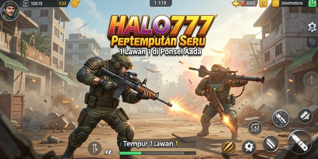 Tampilan antarmuka pertempuran 1 lawan 1 yang seru dan interaktif.