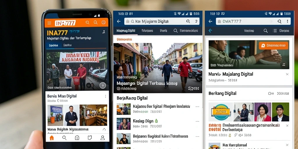 Antarmuka user-friendly aplikasi Majalah Digital INA777.