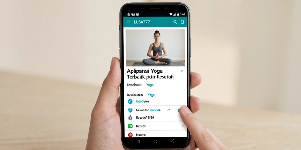 Antarmuka LUSA777 menampilkan beragam sesi Yoga yang mudah diakses.