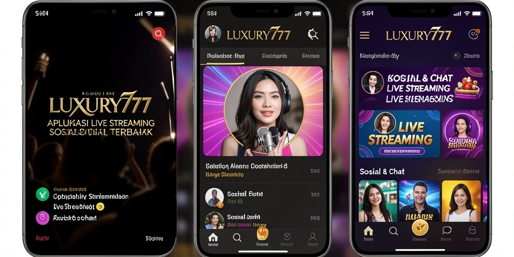 Antarmuka kemudahan penggunaan aplikasi Live Streaming LUXURY777.
