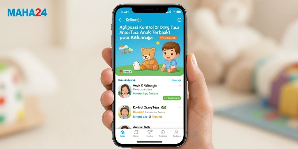 Antarmuka aplikasi MAHA24 untuk kontrol orang tua yang intuitif.