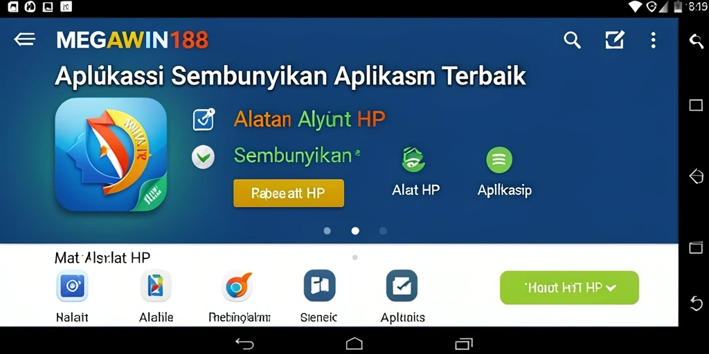 Antarmuka MEGAWIN188 untuk menyembunyikan aplikasi dengan mudah.