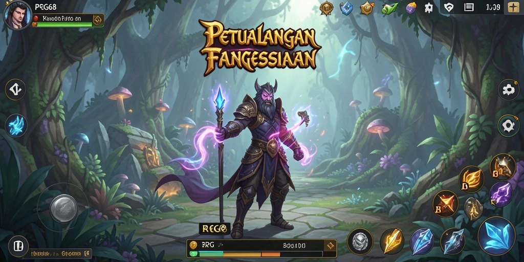 Tampilan antarmuka <strong>PGG68</strong> yang menarik dengan elemen RPG yang interaktif.