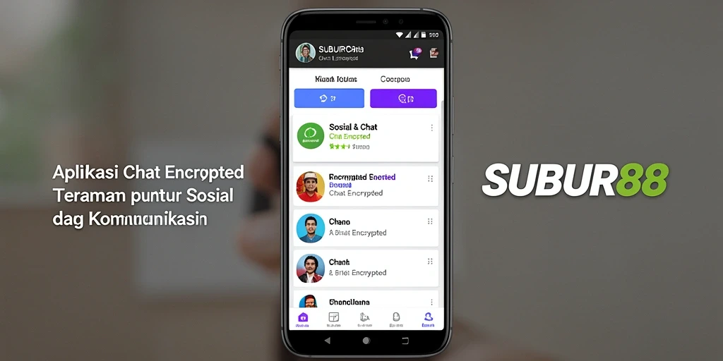 Antarmuka SUBUR88 menampilkan fungsi Chat Encrypted yang aman dan user-friendly.