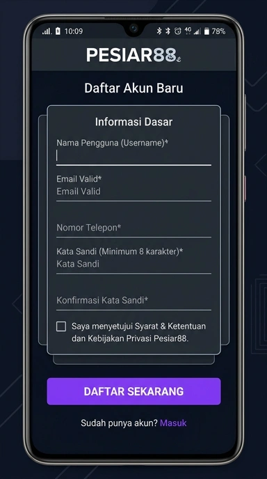 Panduan Registrasi Akun pesiar88 untuk Pengguna Android